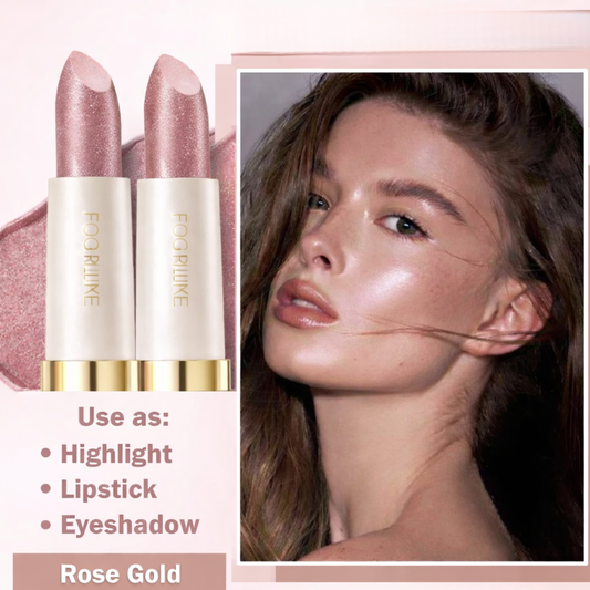 FOCALLURE Sparkle Lipstick Pack of 3 | Multi-Purpose Lipstick, Eyeshadow & Highlighter