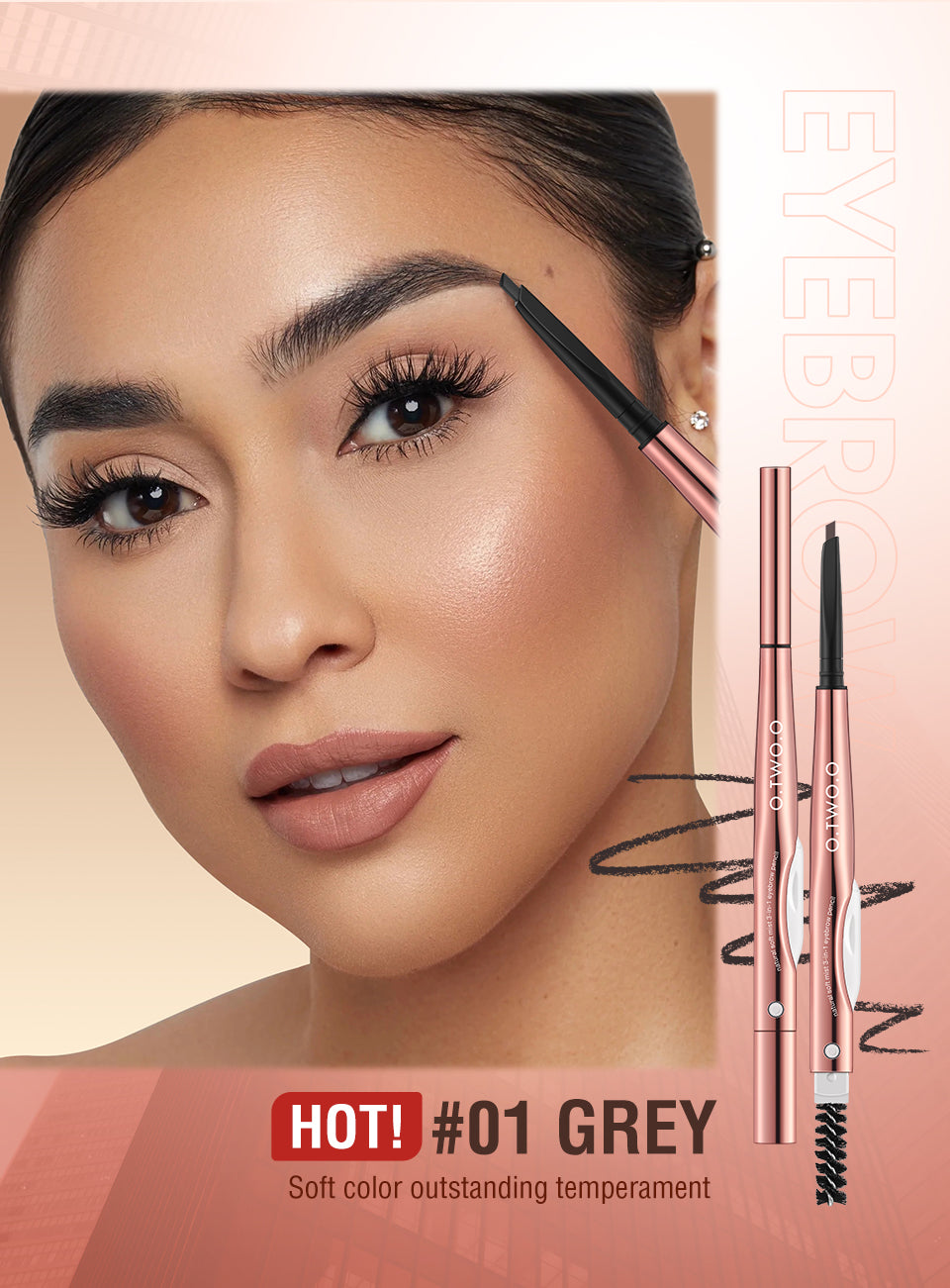 O.TWO.O NATURAL SOFT MIST 3 IN 1 EYEBROW PENCIL